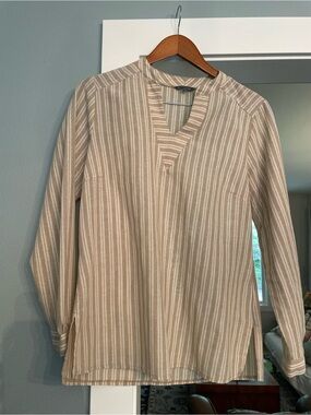 Striped Beige Tunic Top